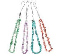 GETAJGHSD Lanière en Cristal Naturel pour Téléphone Portable 4 Pièces, Cordon Anti-perte Robuste pour Clés et Accessoires Légers, Usage Familial Multicolore