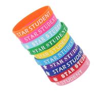 GETAJGHSD Lot De 10 Bracelets En Silicone Colorés En Forme D'Étoile Pour La Motivation La Salle De Classe Sport Les Fêtes La Rentrée Scolaire Les Étudiants En Gel De Silice