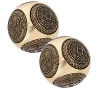 GETAJGHSD Lot de 2 Boules de Contemplation en Massif Doré 38 MM de Contemplation pour Exercices de Poignet et Massage Plantaire Boules de Handball Zen pour Relaxation et Bien-