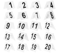 GETAJGHSD Lot de 20 Numéros de Table en Acrylique Double Face Réutilisables, Design en V Facile à Lire pour Restaurant et Fêtes, Marqueurs Élégants et Minimalistes