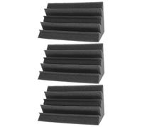 GETAJGHSD Lot de 3 Panneaux Acoustiques Trapézoïdaux Insonorisants 12x12x24 Cm Noirs Ignifuges pour Coin, Pièges à Basses D'angle en Mousse Alvéolée, Absorption Acoustique Professionnelle
