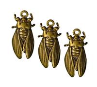 GETAJGHSD Lot de 3 Pendentifs Décoratifs de Cigale en Laiton Or, Artisanaux Rétro, Faciles à Suspendre, pour Décorer Porte-clés ou Offrir en Cadeau