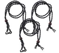 GETAJGHSD Lot de 3 Porte-colliers en Corde Cirée Noire Cage Porte-pierre Vide Réglable pour Pendentifs, Design Unique, Usage Polyvalent pour Soirées et Dates Couleur Couleur Aléatoire