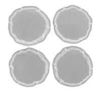 GETAJGHSD Lot de 4 Moules en Silicone pour sous-Verres Époxy, Formes Variées pour Loisirs Créatifs Convient pour Personnalisation de Plateaux et Tasses