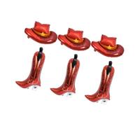 GETAJGHSD Lot De 6 Ballons En Forme De Chapeau De Cowboy Western Décorations De Fête Cowgirl Décorations De Fête Western Ballons En Aluminium Marron À Thème Western