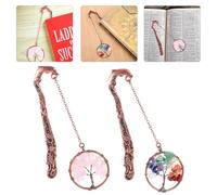 GETAJGHSD Marque-page Lot de 2 Pièces en Cuivre Vintage avec Pendentif Perlé, Fin et Léger pour Lecteurs et Étudiants en Professionnel