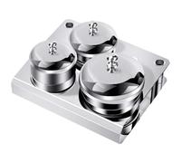 GETAJGHSD Mini Cupule à Ongles en Acier Inoxydable Argenté 3 Pièces avec Couvercle, Contenant Liquide Acrylique et Poudre, Pratique et Compact pour Usage Personnel ou École de Nail Art