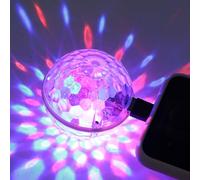 GETAJGHSD Mini Lampe Boule LED USB à Sept Couleurs Éclairage Disco Rotatif pour Ambiance de Fête et Décoration Scène, Lumière Dj Rechargeable