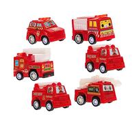 GETAJGHSD Modèle de Voiture Camion de Pompiers pour Garçon et Filles 6 Pièces Jouet Éducatif Taille Mini Poussez et Allez pour Garçons et Filles de Plus de 3 Ans