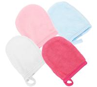 GETAJGHSD Moufles de Nettoyage du Visage en Microfibre Souples, Lavables et Réutilisables, Lot de 4 Pièces pour Démaquillage et Soin Doux Peau Couleur Aléatoire