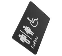 GETAJGHSD Panneau de Toilettes en Braille Unisexe Noir avec Adhésif Double Face, Design Multifonctionnel en Abs pour Signalisation Intérieure et Extérieure en Entreprise