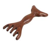 GETAJGHSD Peigne de Massage du Cuir Chevelu en Bois, Double Tête Ergonomique, Dents Larges pour Massage Guasha, Outil Manuel Naturel pour Stimulation Capillaire et Relaxation du Cuir