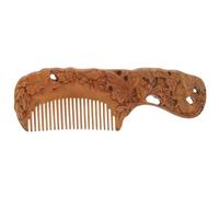 GETAJGHSD Peigne Fin en Bois de Santal Marron Double Face Design Ergonomique et Gravures Décoratives, Accessoire Coiffure Femme pour Voyage et Présent