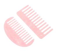GETAJGHSD Peignes à Dents Larges Peignes Latéraux Lot de 2 en Fibre D'acétate, Motifs Marbrés Rose Accessoires Coiffure Antistatiques pour Massage du Cuir pour Cheveux Épais et Bouclés