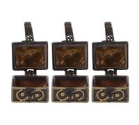 GETAJGHSD Pendentifs Breloques Coffre Trésor en Cuivre Solide Lot de 3 pour Création de Bijoux Vintage et Présents Marron Clair