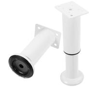GETAJGHSD Pieds de Support Métalliques pour Meubles Blanc, Réglables de 12 à 18 Cm, en Acier Carbone, Bien Polis et Sécurisés, Adaptés pour Table à Manger et Commode, Lot de 2 Pièces