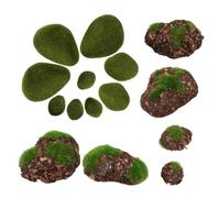 GETAJGHSD Pierres Décoratives en Mousse et Flocage Imitation Mousse Verte Lot de 14 Forme Pierre Moussue, pour Décoration Créative Maison et Jardin