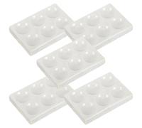 GETAJGHSD Plaques de Réaction Chimiques en Porcelaine 5 Pièces 6 Puits pour Analyses en Laboratoire Blanc pour Essais en Chimie