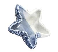GETAJGHSD Plateau en Céramique Bleu Forme Étoile de Mer Multifonctionnel pour Rangement et Décoration Maison Simple et Moderne