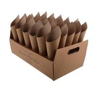GETAJGHSD Plateau Porte-Cônes 30 Trous 30 Cornets en Papier Kraft pour Confettis et Pétales, Support pour Décoration de Table Mariage et Réception
