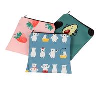 GETAJGHSD Pochette Menstruelle Lavable en Polyester Boutons, Compacte et Pratique, Lot de 3 Pièces, Organiseur pour Serviettes Hygiéniques, pour Salle de Bain ou Paquet à Main
