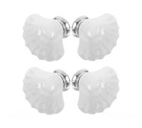 GETAJGHSD Poignées de Porte pour Placard Lot de 4 en Céramique Coquillage 1.22X1.22X1.14In Accessoires pour Meubles Bureau la Cuisine