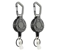 GETAJGHSD Porte-clés Haute Acier 2pcs Anti-Perte Rétractables Abs et en Inoxydable, Boucle Flexible Élasticité Fête pour Escalade et Usage Quotidien Travail