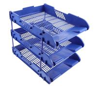GETAJGHSD Porte-Documents Multicouche en Plastique Organiseur de Bureau à 3 Bac à Courrier Empilable Support pour Dossiers pour Bureau et Maison