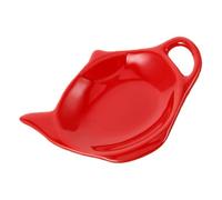 GETAJGHSD Porte-Sachet de Thé de Théière en Céramique Rouge Plateau Multifonction pour Pause Thé et Rangement Sachets Usagés Adapté aux Réunions