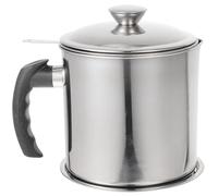 GETAJGHSD Pot à Huile Passoire en Acier Inoxydable 1,8l Couvercle, Récipient à Graisse Cuisine Maison et Hôtel, Poignée Plastique, Compatible Lave-vaisselle