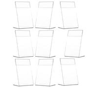 GETAJGHSD Présentoir Incliné pour Étiquettes de Prix en Acrylique Transparent Lot de 9, Supports Multifonctions pour Affichage de Prix en Magasin, Restaurants et Salons, Porte-Étiquettes