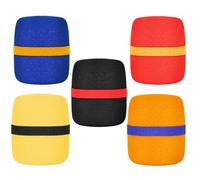 GETAJGHSD Protection de micro en mousse épaisse, lot de 5, efficace contre le souffle et adapté aux micros dynamiques, parfait pour podcasts et live Couleur Aléatoire