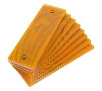 GETAJGHSD Réflecteurs pour Camions Lot de 8 Panneaux en Plastique Orange Perforés, Bandes Réfléchissantes Adhésives pour Remorques, Visibilité Optimale sur Route Nocturne