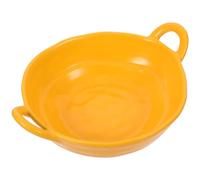 GETAJGHSD Saladier en Céramique Jaune Design Humain, Grosse Capacité, Double Anse Pratique pour Servir Légumes Lors de Petites Réunions Familiales