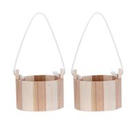 GETAJGHSD Seau à Sel en Bois pour Sauna 2pcs avec Poignée Corde, Rangement Facile pour Sels de Bain, Accessoires Sauna Finlandais Élégants pour Décoration Salle de Bain