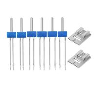 GETAJGHSD Set de 1 Aiguille Double pour Machine à Coudre, Multi-fonction, en Fer et Plastique, Enfile-aiguille, pour Tissus Tricotés