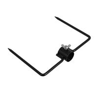 GETAJGHSD Stabilisateur de Mât en Fer Noir à 2 Pointes pour Parasol et Lumières de Jardin, Installation Rapide, Usage Polyvalent en Extérieur, Forme Crochet Campagnard