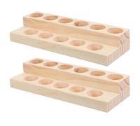 GETAJGHSD Support à Bouteilles en Bois pour Huiles Essentielles et Vernis à Ongles, Étagère de Rangement Double Couche 2 Pièces, pour Bureau et Comptoirs
