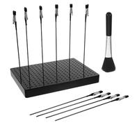 GETAJGHSD Support de Modélisme Noir avec Pince Crocodile Flexible et Brosse de Nettoyage pour Peinture Miniature et Accessoires Hobby Airbrush