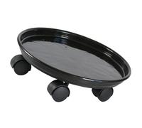 GETAJGHSD Support Plante à roulettes avec Plateau Collecteur Eau pour Pots de Fleurs Intérieur et Extérieur Plateau Rond Résine Noir Protection Sol et Mobilité Facile