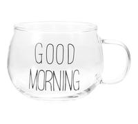 GETAJGHSD Tasse Verre Résistant Chaleur Couvercle Bol Déjeuner Transparent pour Jus et Céréales Mug Multifonction pour Usage Quotidien et Repas