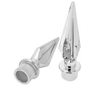 GETAJGHSD Tête de Drapeau en Plastique Argenté 2 Pièces, Embout Ornemental pour Mât de Conférence, Décoration de Mât de Salle de Réunion, Accessoire Léger et Résistant aux Intempéries