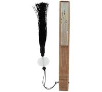 GETAJGHSD Ventilateur Pliable en Soie Beige Style Rétro pour Décoration Murale et Collocation de Costume en Matériau Synthétique Élégant Couleur Aléatoire