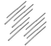 GETAJGHSD Vis Tire-Fond Acier Inoxydable Double Filetage pour Garde-Corps de Terrasse, Lot de 10, Réglage Tension Câble, Usage Extérieur Solide