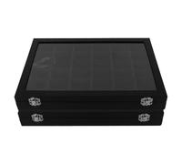 GETAJGHSD Vitrine pour Collection de 2 Pièces en Cuir PU 36 Compartiments Boîte de Présentation pour Pierres Précieuses pour Usage Domestique