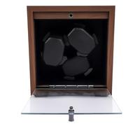 Getanye Remontoir automatique en bois de noyer noir super silencieux, 4 modes de rotation, lumière LED bleue, tampon en mousse à mémoire de forme hautement élastique noir