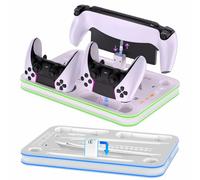 GETBSTOOP Support PS5 Pro/ PS5 Slim/ PS5 et station de refroidissement avec contrôleur LED Station de charge pour console Playstation 5, accessoires Playstation PS5 avec ventilateur de refro