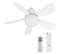 GETBSTOOP Ventilateur de Plafond avec Lumière, LED E26/E27 avec Télécommande, Éclairage Réglable en 3 Couleurs de 3000K à 6500K, 5 Pales, 42cm ou 52cm, Idéal pour Chambre à Coucher, Cuisine et Salon