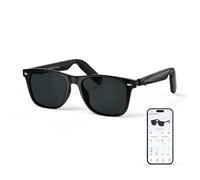 GetD AI Lunettes audio Bluetooth avec 11 heures d'autonomie, lunettes audio intelligentes ouvertes, verres polarisés, verres de protection UV (verres phototropes transparents à gris)