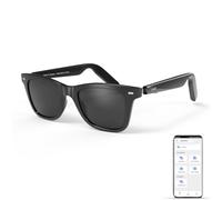 GetD Lunettes AI Bluetooth pour Hommes et Femmes, Lunettes Audio Intelligentes et Écouteurs à Oreilles Ouvertes et Assistant AI avec Traduction AI (Cadre Noir + Lentille Grise)